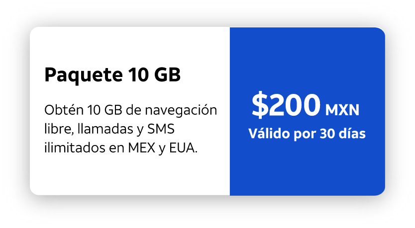 paquete 10 gb por 200 pesos